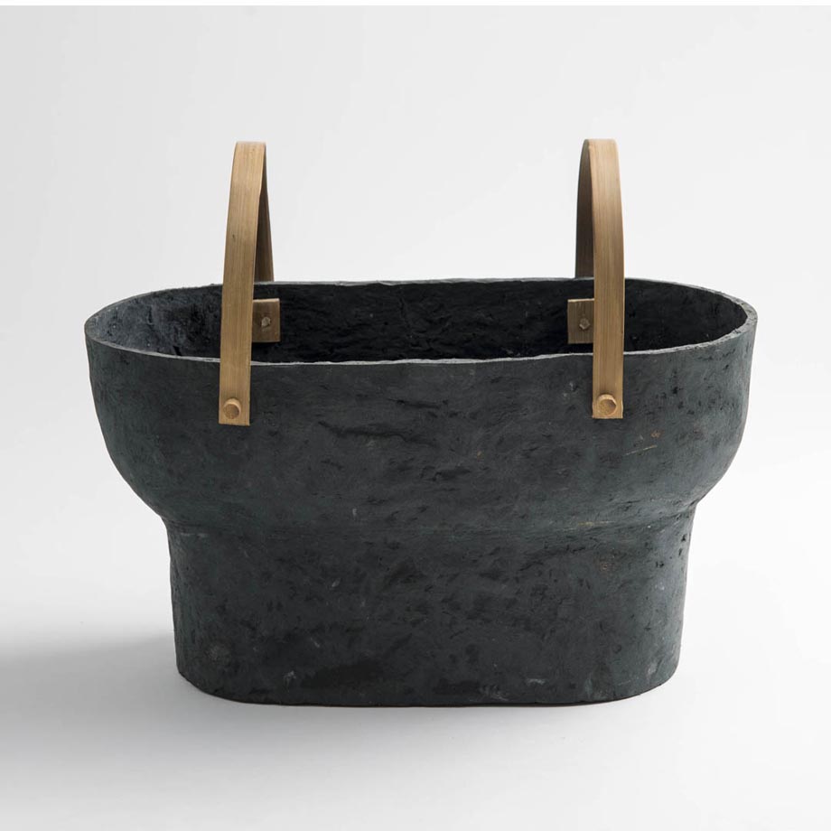 PAPER CLAY VASE (DARK GRAY DOUBLE) by INDIGENOUS